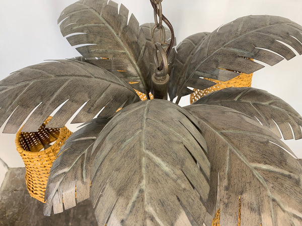 Sculptural Metal Palm Tree Chandelier
