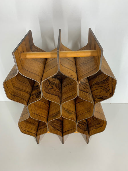 Rosewood Wine Rack by Torsten Johansson for Ab Formträ front view