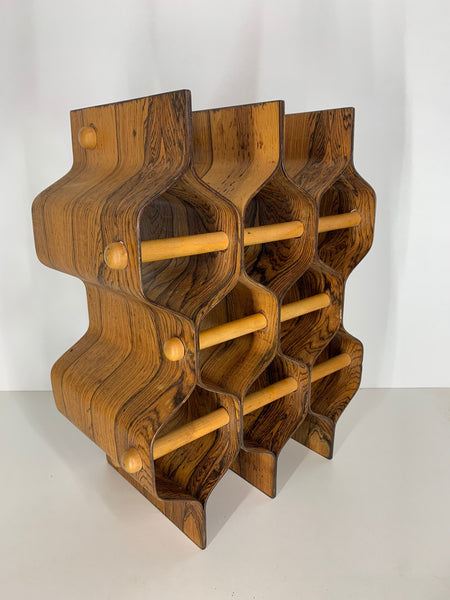 Rosewood Wine Rack by Torsten Johansson for Ab Formträ rear view