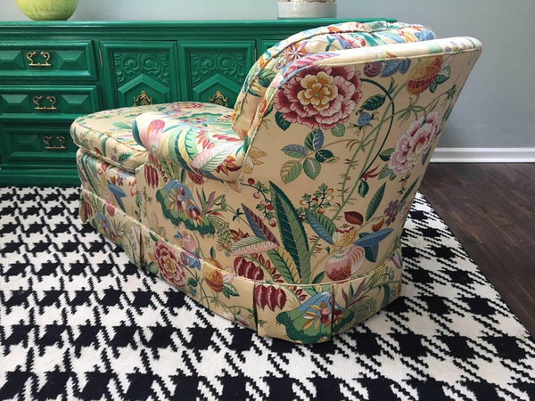 Tropical Print Chaise Lounge by Baker