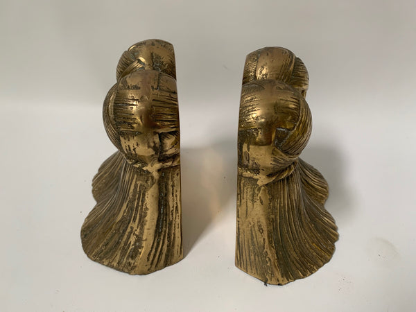 Pair of Solid Brass Tassel Bookends top view