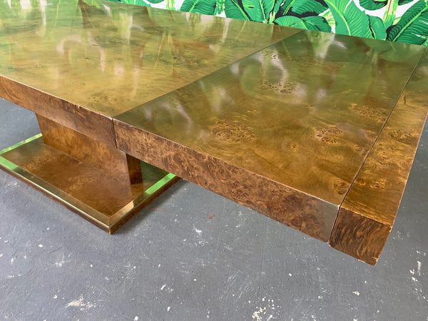 Burl Wood Dining Table by Founders Furniture in the Manner of Milo Baughman