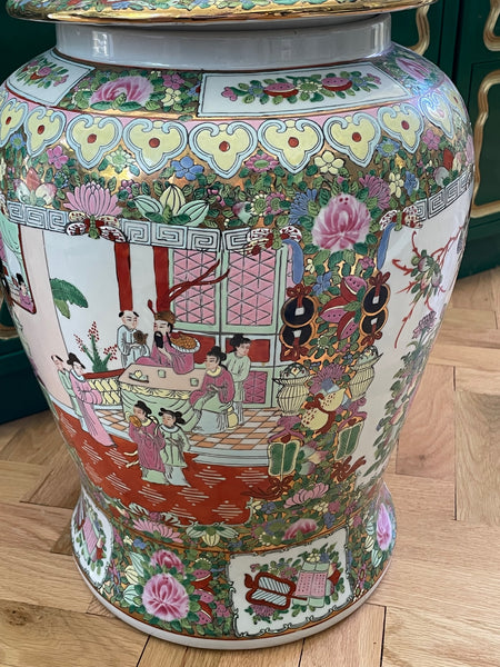 Ceramic Large Asian Baluster Urn or Floor Vase