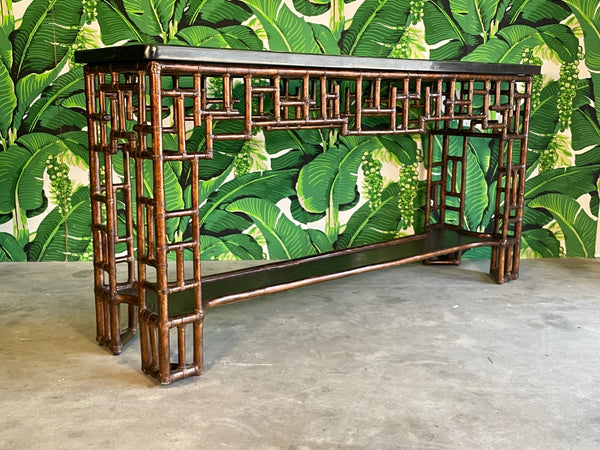 Rattan Chinoiserie Console Table by Lexington