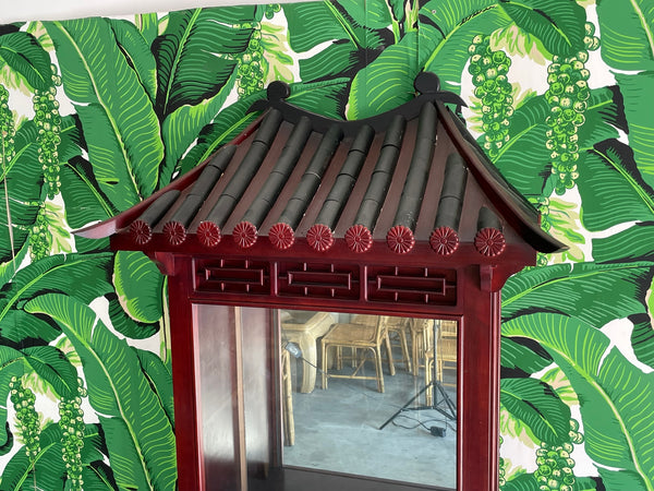 Asian Chinoiserie Pagoda Display Cabinet