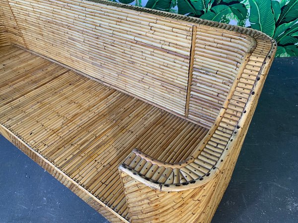 Stacked Bamboo Sofa in the Manner of Gabriella Crespi top view