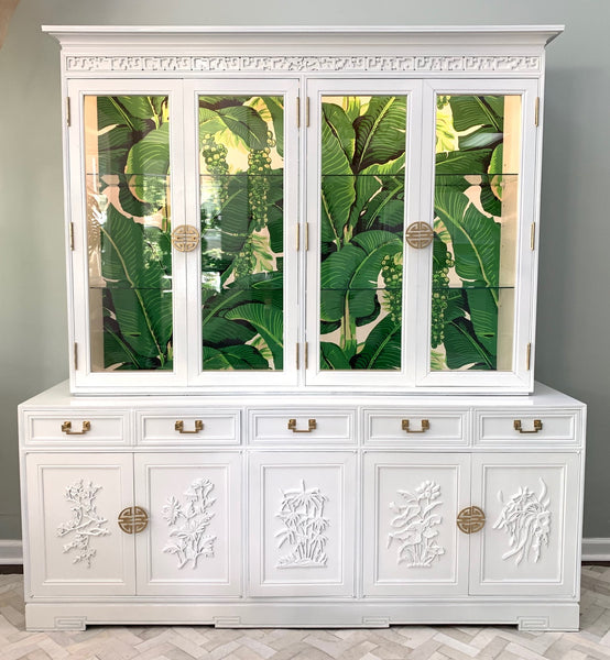 Asian Chinoiserie China Cabinet by Ricardo Lynn front view