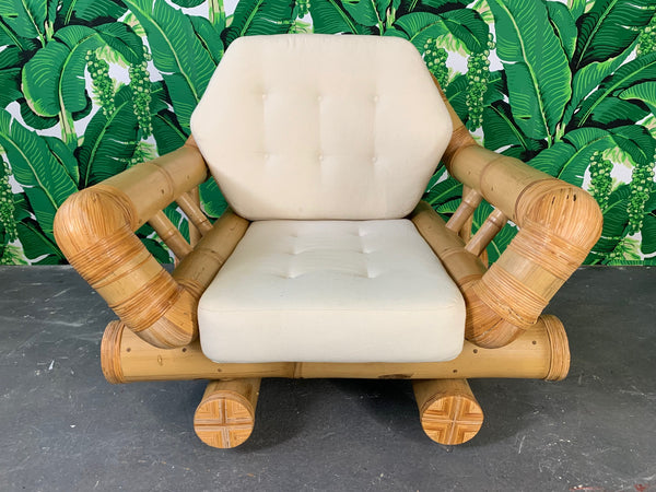 Vintage Bamboo Club Chair front view