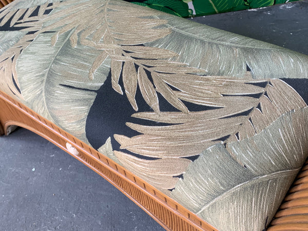 Sculptural Split Reed Bamboo Bench Seat