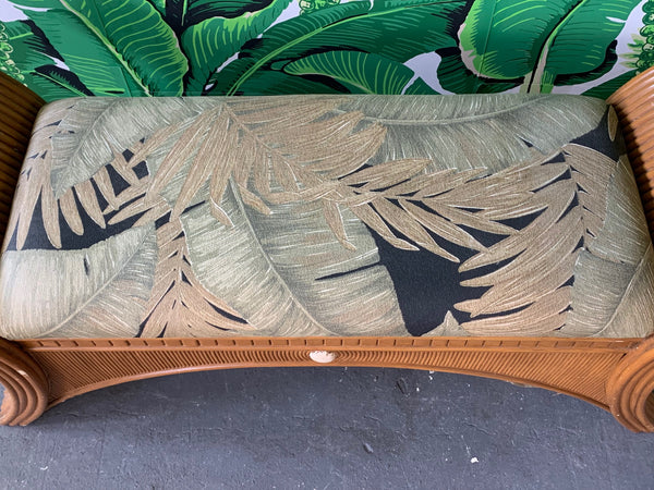 Sculptural Split Reed Bamboo Bench Seat