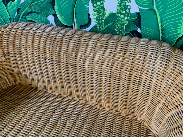 Sculptural Wicker Sofa in the Manner of Michael Taylor