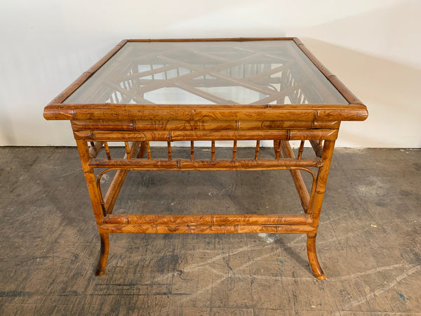 Chinoiserie Tiger Bamboo End Table