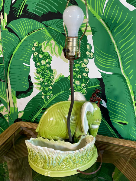 Ceramic Elephant Planter Table Lamp