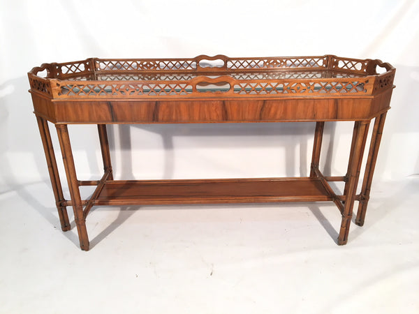 Metal Faux Bamboo Console Table