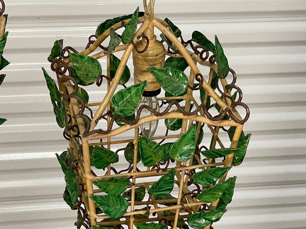 Tole Vine and Leaf Lantern Hanging Pendant Lamps