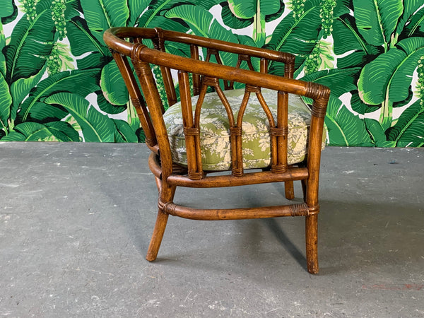 Pair of Bamboo Club Chairs in the Style of McGuire side view