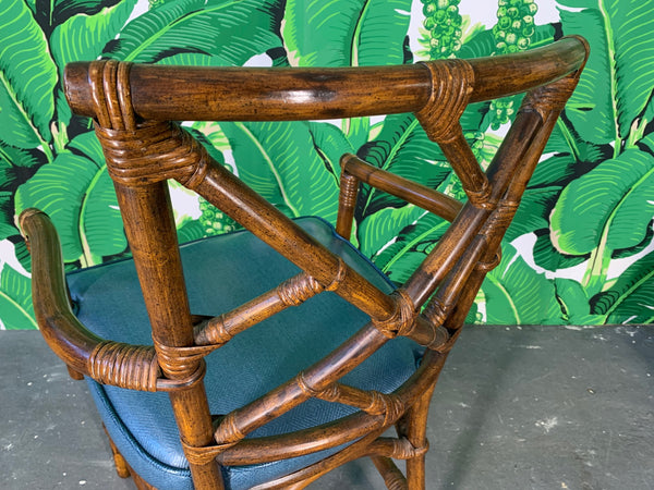Set of Six Chinese Chippendale Bamboo Dining Chairs