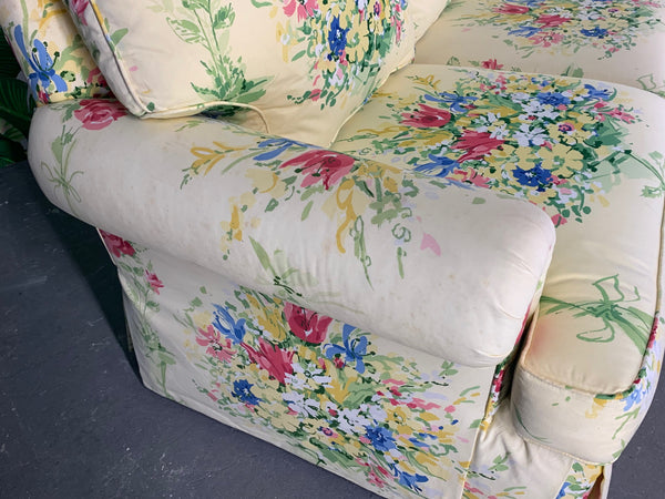 Pair of Floral Upholstered Sofas by Sherrill