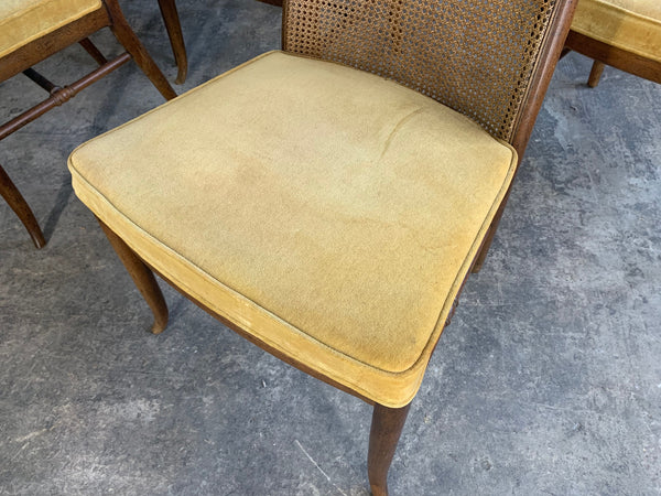 Mid-Century High Back Cane Dining Chairs by Drexel