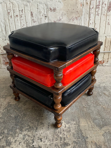 Set of Three Stackable Footstools by Ethan Allen front view