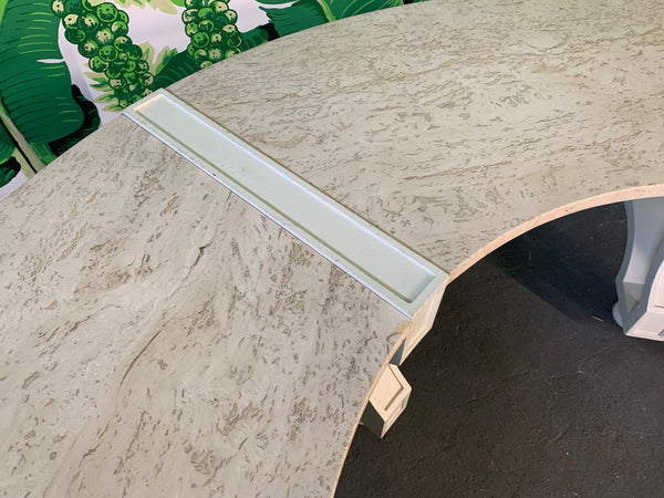 Granite Topped Curved Bench Seat top view
