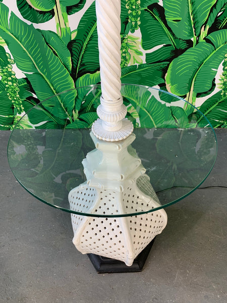 Reticulated Ceramic Floor Lamp Table by Nardini top view