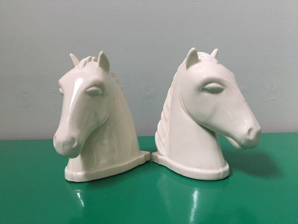 Pair of Ceramic Horse Head Bookends side view