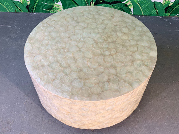 Capiz Shell Round Coffee Table top view