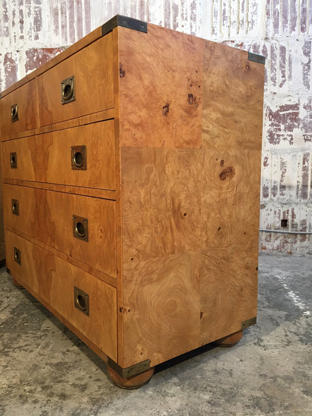 Henredon Burl Wood Campaign Dressers side view