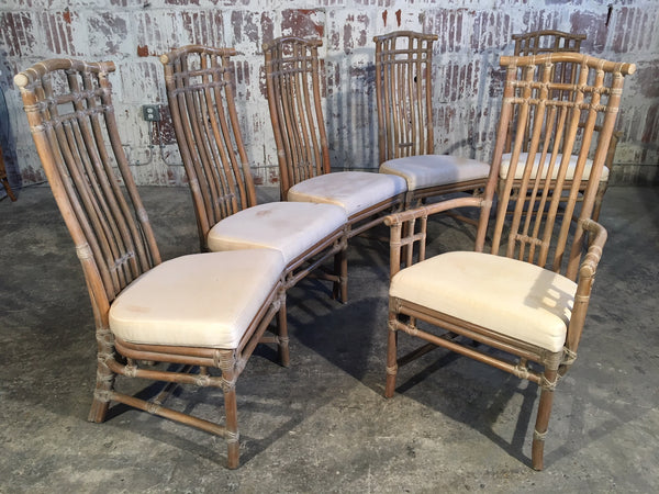 Bamboo Pagoda Dining Chairs by McGuire