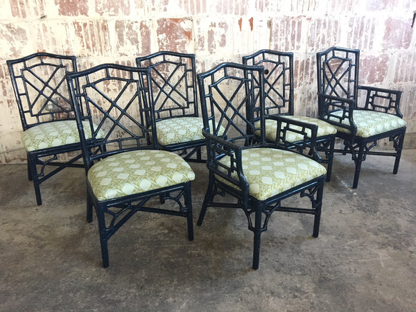 Vintage bamboo dining chairs