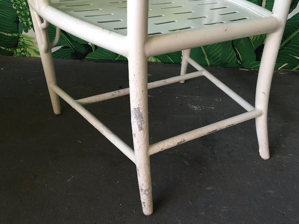 McGuire Style Cracked Ice Metal Dining Chairs