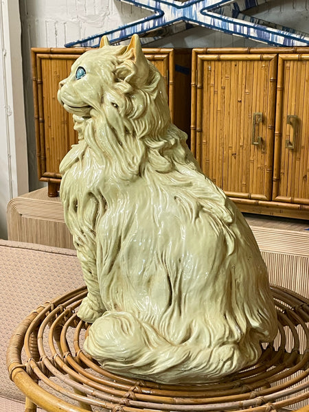 Large Ceramic Persian Cat Statue Figurine by Marwal