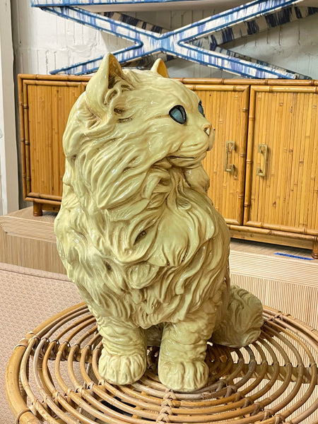 Large Ceramic Persian Cat Statue Figurine by Marwal