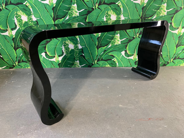 Waterfall Console Table in the Manner of Karl Springer side view