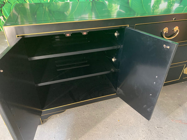 Black and Gold Heavy Brass Embellished Credenza