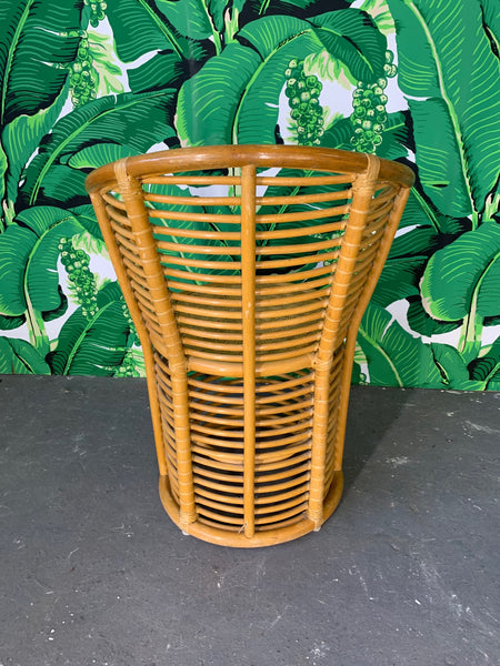Horizontal Rattan Albini Style Barrel Dining Chairs, Set of 4