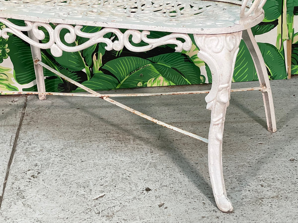 Cast Metal Garden Patio Benches in the Manner of Frances Elkins, Set of 2