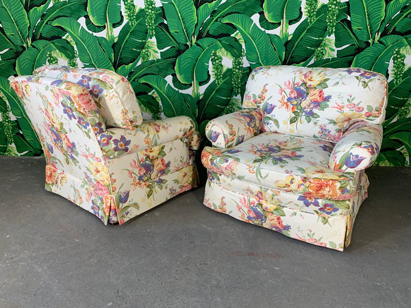 Floral Upholstered Club Chairs by Henredon for Ralph Lauren, Set of 2
