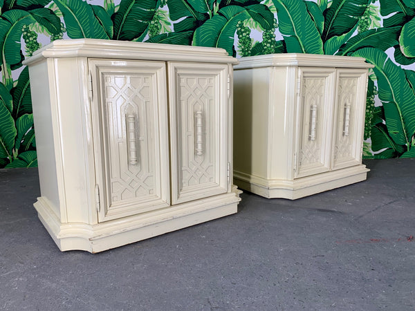 Pair of Heavy Nightstands in Chinoiserie Style