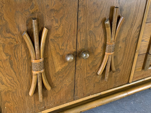 Polynesian Tiki Style Rattan Dresser