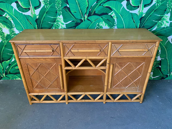 Vintage Island Style Rattan Server