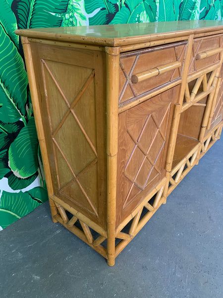 Vintage Island Style Rattan Server side view