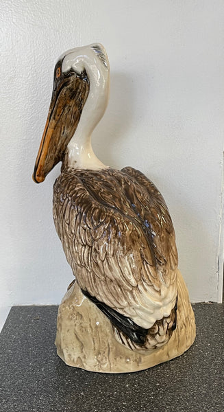 Ceramic Glazed Pelican Statue by Townsend