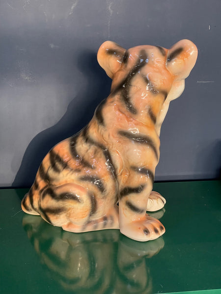 Ceramic Glazed Tiger Cub Statue