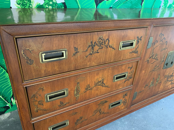 Asian Chinoiserie Dresser Dynasty by Heritage Furniture close up
