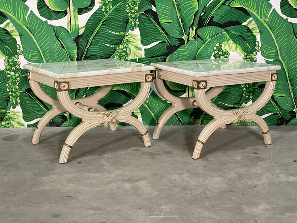 Neoclassical Revival Dorothy Draper Style End Tables or Footstools