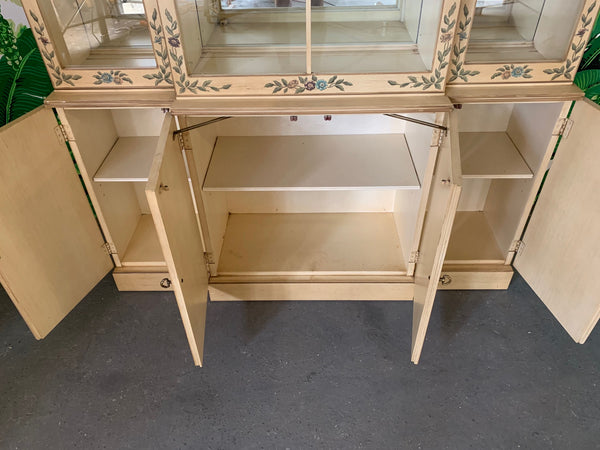 Hand Painted China Cabinet by Drexel open view