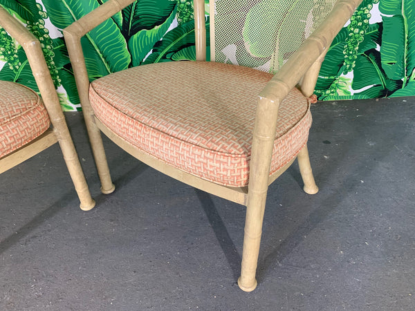 Faux Bamboo Metal Patio Chairs by Meadowcraft
