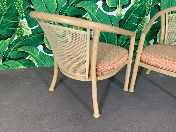 Faux Bamboo Metal Patio Chairs by Meadowcraft rear view
